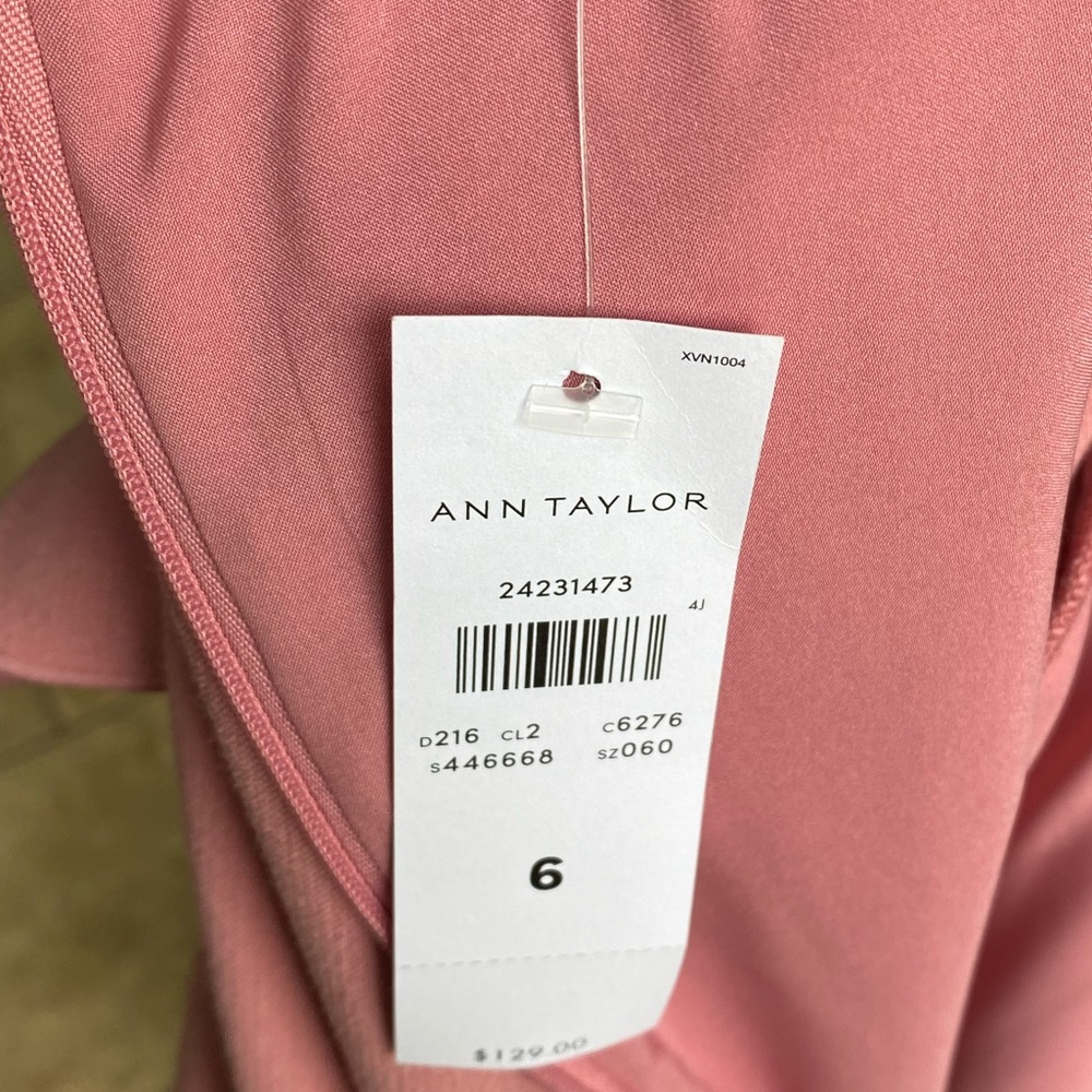 Ann Taylor Pink A-Line Bell Sleeve Midi Dress - Picture 5 of 8